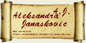Aleksandra Janašković vizit kartica